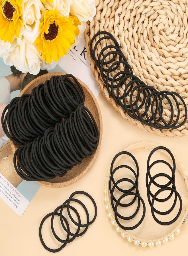 Anezus 200 Pcs Hair Ties for Women Girls Hair Elastics Hair Bands Ponytail Holders Hair Rubber Bands for Thick Straight Curly Hair (Black) - Image 5