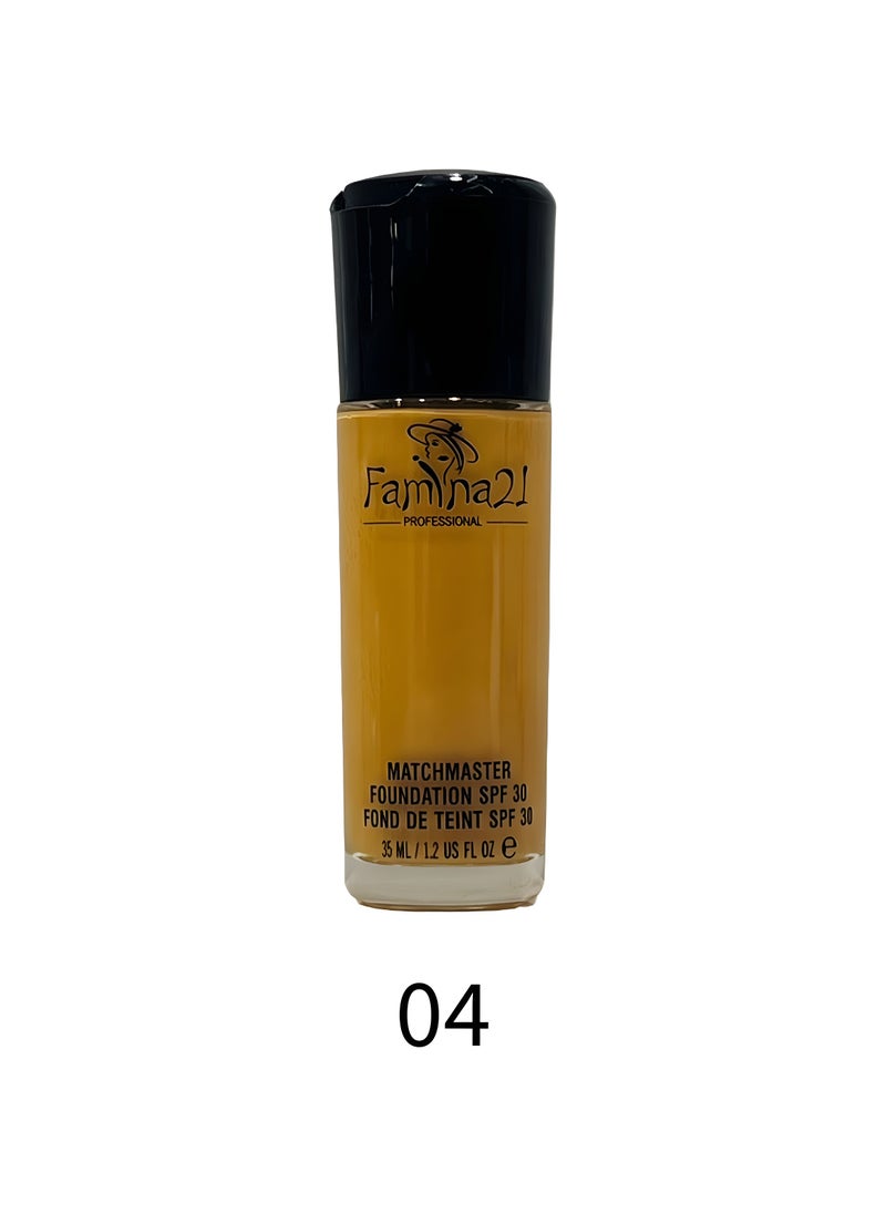 FAMINA21 Famina21 Matte Foundation SPF30, 35ml - 6 Shades from Light to Dark | Matchmaster Technology (04) 