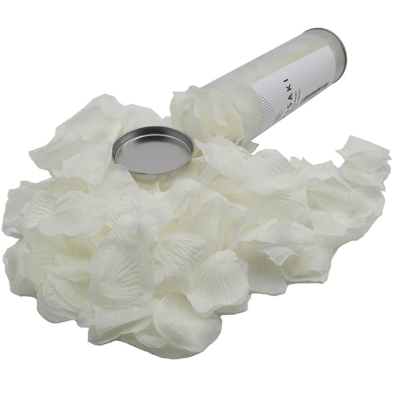 WAKISAKI (Ready-to-use  Scented) Faux White Rose Petals White Flower Petals to Throw at Wedding Flower Girl for Romantic Decorations Proposal Anniversary Valentine's (Ivory White 1000 pcs) - Image 4
