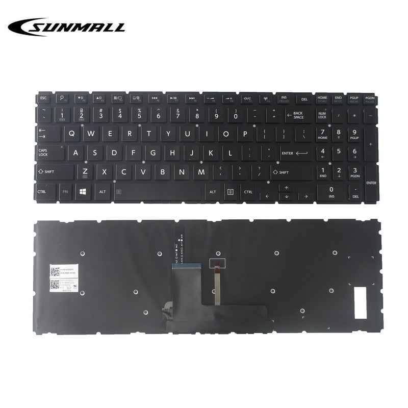 SUNMALL Backlight Keyboard Replacement Compatible with Toshiba Satellite Radius P55W-B P55W-c l50-b l55t-b5271 s55t-b5273nr l55d-b5364 p55w-c5200 p55w-b5318 p55w-c5200x p55w-b5112 p55w-b5220 Laptop - Image 2