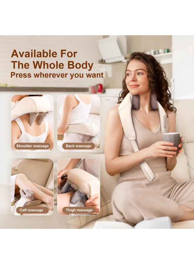 [مدلك شياتسو الكهربائي 5D للأنسجة العميقة] - وسادة حرارية مهدئة تحاكي العجن باليد البشرية - راحة عملية لآلام الرقبة والظهر والكتف والساق - Image 2