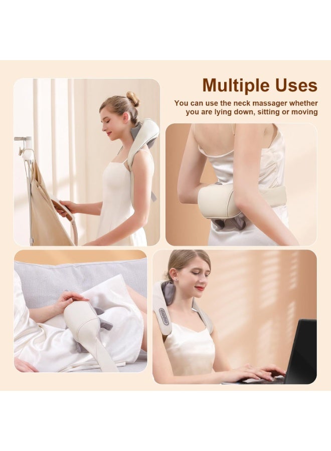 [مدلك شياتسو الكهربائي 5D للأنسجة العميقة] - وسادة حرارية مهدئة تحاكي العجن باليد البشرية - راحة عملية لآلام الرقبة والظهر والكتف والساق - Image 5