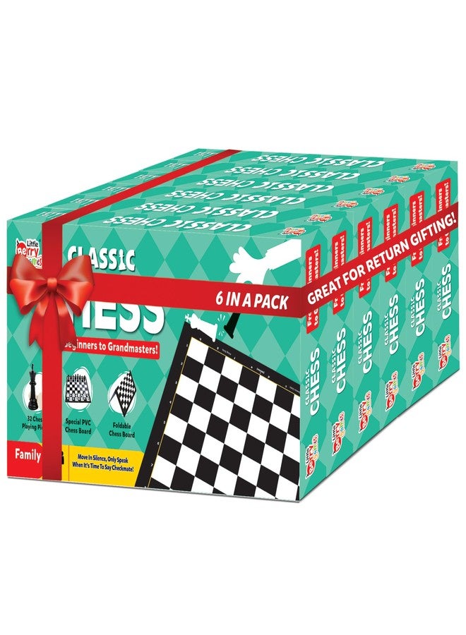 Little Berry Junior Chess Board Game Set (Pack of 6) | 11”x11” Foldable Game Board | Birthday Return Gifts for Kids Ages 8 9 10 11 12 | Strategy Game | Gift Set - Image 1