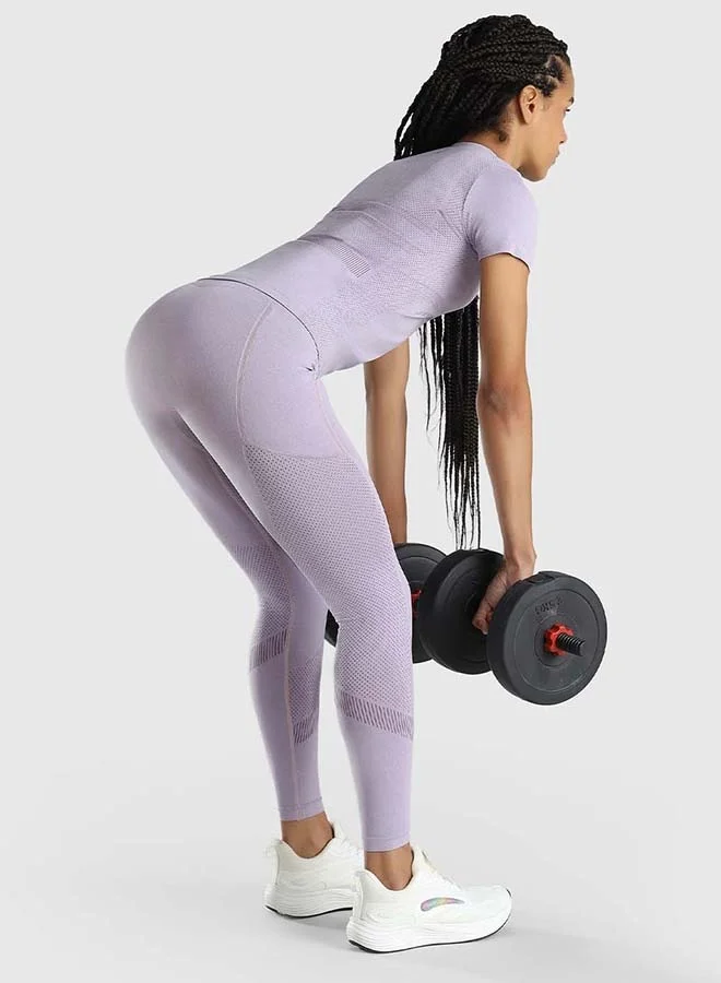 Musclemind Lavender Seamless Leggings with Pockets  | Best Price UAE