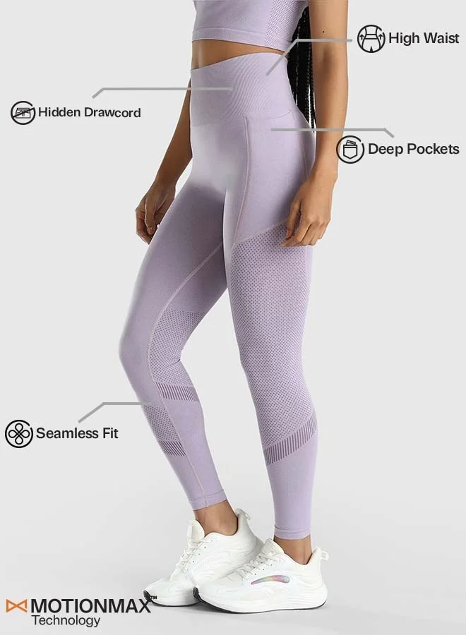 Musclemind Lavender Seamless Leggings with Pockets  | Best Price UAE