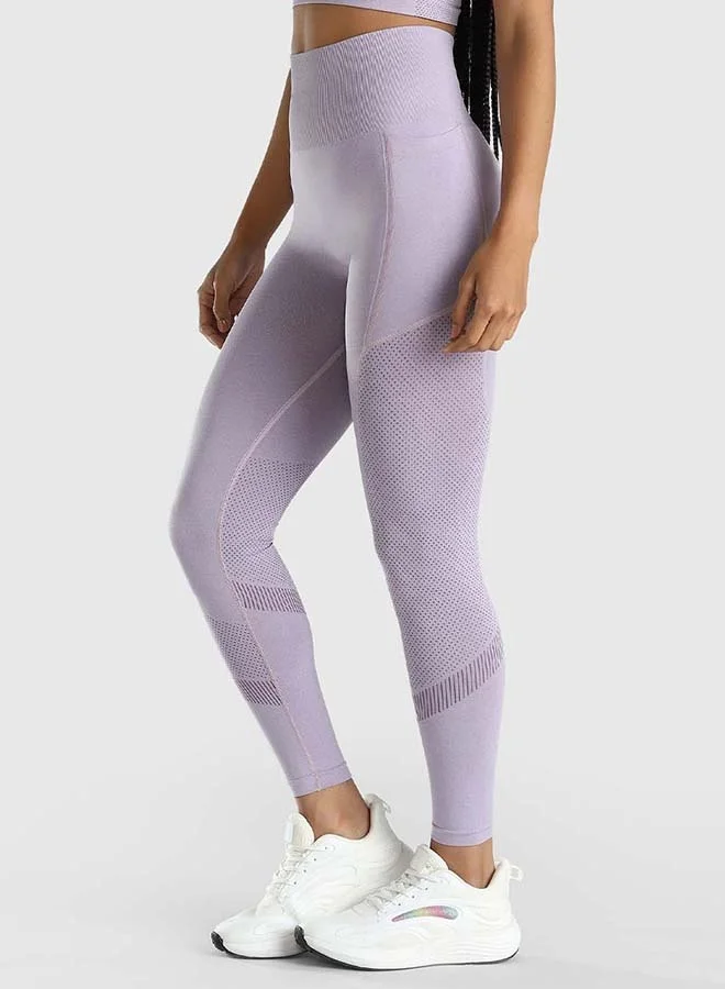 Musclemind Lavender Seamless Leggings with Pockets  | Best Price UAE