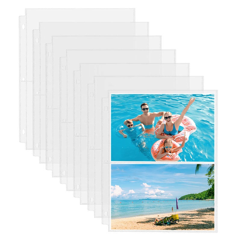 Fabmaker 30 Pack Photo Sleeves for 3 Ring Binder - (5x7, for 120 Photos), Archival Photo Page Protectors 5x7, Clear Plastic Photo Album Refill Pages Photo Pockets, Postcard Sleeves, Acid-Free - Image 1