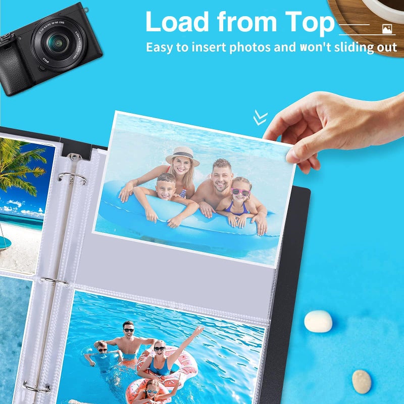 Fabmaker 30 Pack Photo Sleeves for 3 Ring Binder - (5x7, for 120 Photos), Archival Photo Page Protectors 5x7, Clear Plastic Photo Album Refill Pages Photo Pockets, Postcard Sleeves, Acid-Free - Image 4