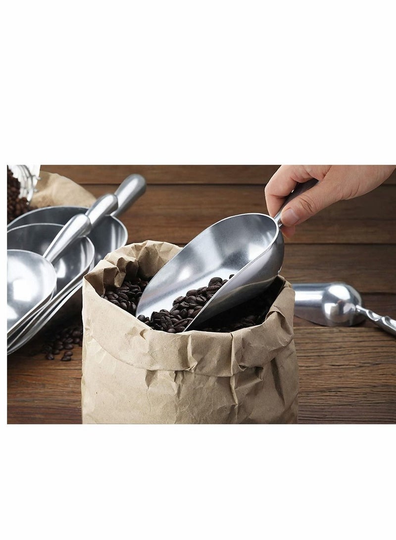 SYOSI Stainless Steel Scoops, Thickened Multifunctional Shovel Aluminum Alloy Ice Shovel Ice Cube Shovel Flour Rice Feed Shovel Food Tea Shovel For Kitchen, Garden, Silver 38 Ounce - Image 4