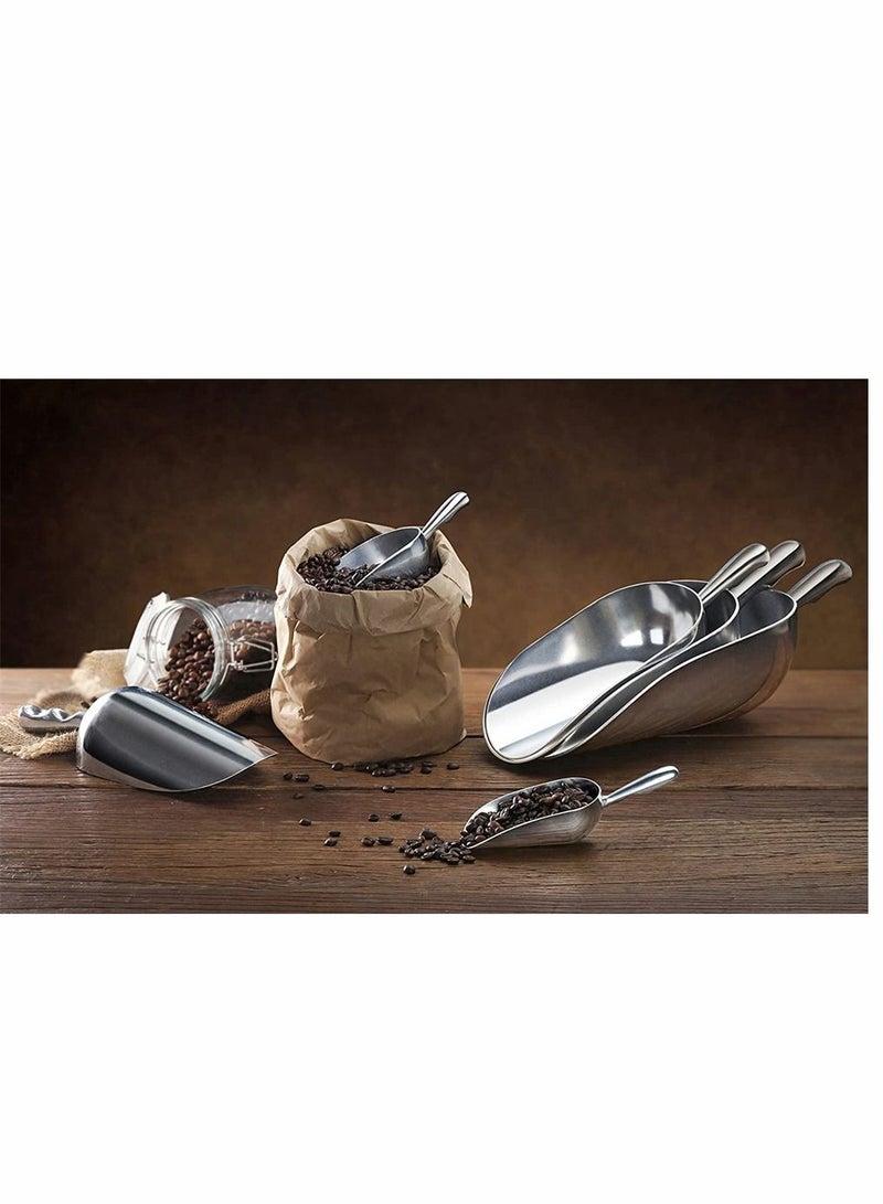 SYOSI Stainless Steel Scoops, Thickened Multifunctional Shovel Aluminum Alloy Ice Shovel Ice Cube Shovel Flour Rice Feed Shovel Food Tea Shovel For Kitchen, Garden, Silver 38 Ounce - Image 2
