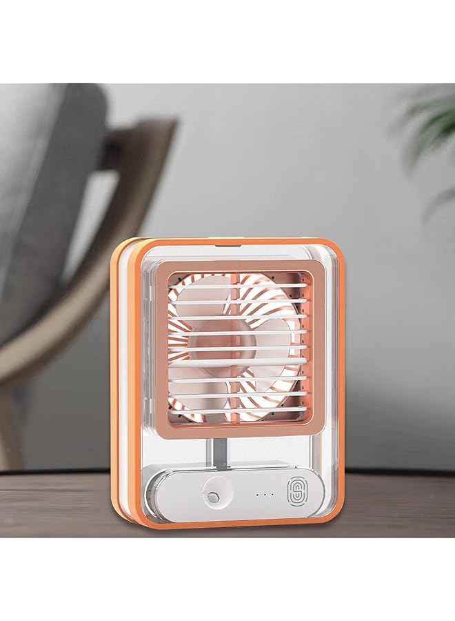 erorex Humidifying Spray Light Transparent Air Conditioning Fan Vertical Cool Air Mini Electric Fan Desktop Usb Charging Cooling Spray - Image 5