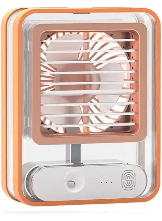 erorex Humidifying Spray Light Transparent Air Conditioning Fan Vertical Cool Air Mini Electric Fan Desktop Usb Charging Cooling Spray - Image 1