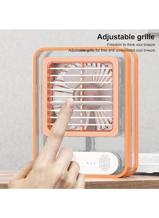 erorex Humidifying Spray Light Transparent Air Conditioning Fan Vertical Cool Air Mini Electric Fan Desktop Usb Charging Cooling Spray - Image 3