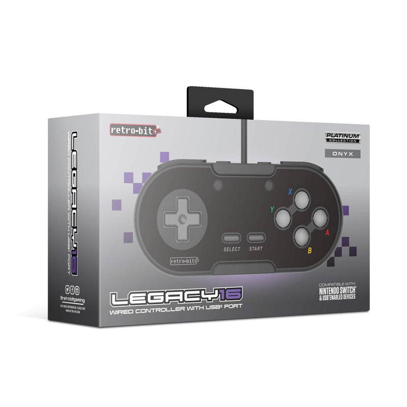 Retro Bit Retro-Bit Legacy 16 Wired USB Controller - Features Home, SS & ZL/ZR Buttons - for Switch, PC, MacOS, RetroPie, Raspberry Pi - Onyx - Image 4