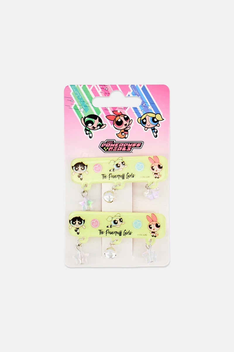 The Powerpuff Girls Kids Girl 2 Pcs Hair Clips, Multicolor - Image 1