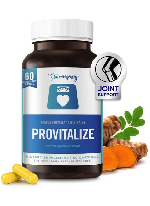 Provitalize Probiotic for Natural Menopause, Probiotics with Digestive Enzymes, Fiber Supplement & Multivitamins for Women 60 Capsule