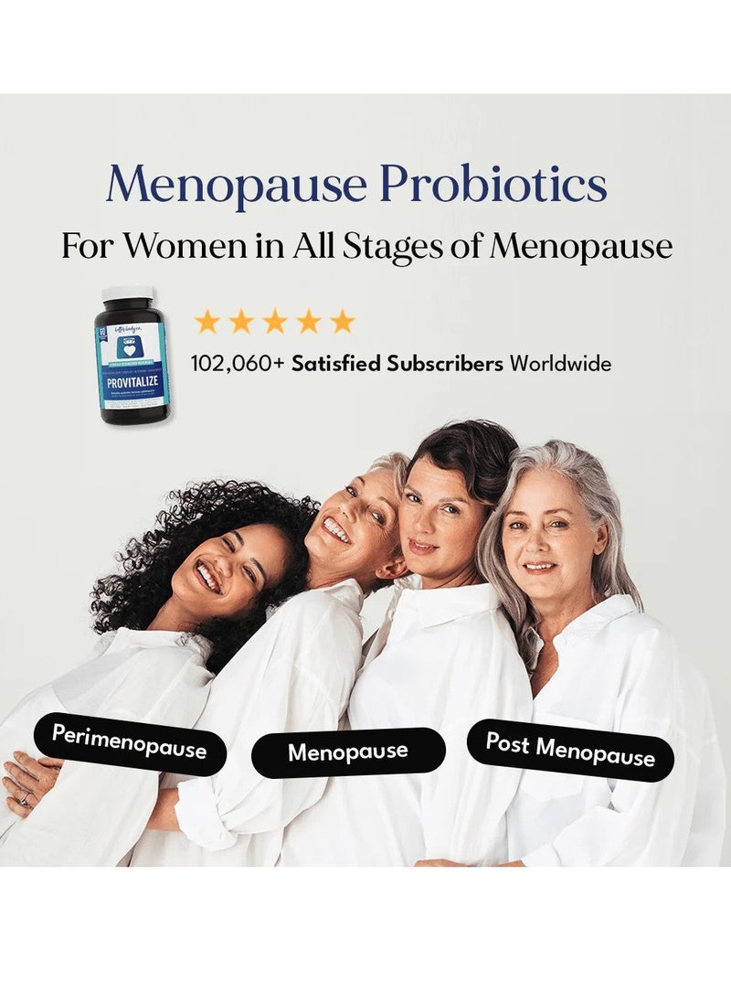 Provitalize Probiotic for Natural Menopause, Probiotics with Digestive Enzymes, Fiber Supplement & Multivitamins for Women 60 Capsule