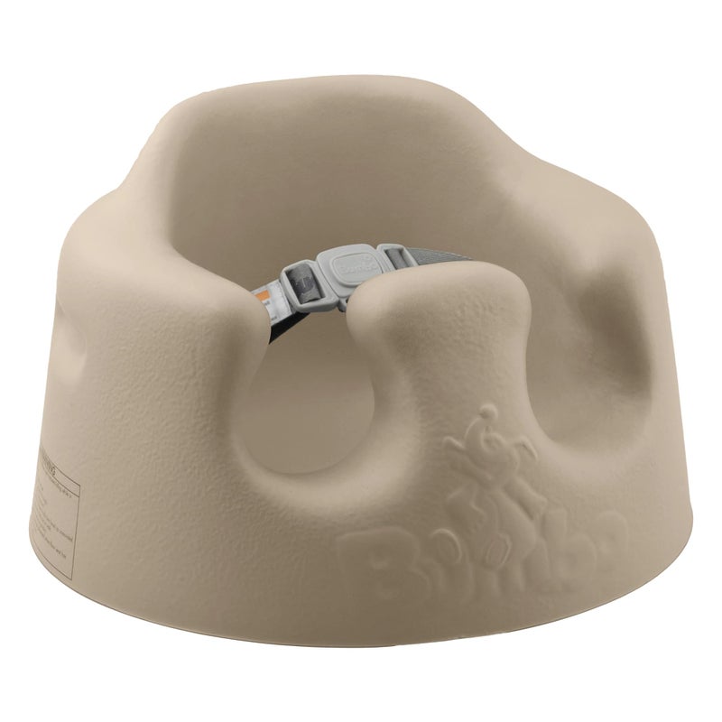 Bumbo Baby Infant Soft Foam Comfortable Support Wide Floor Seat with 3 Point Adjustable Harness for Ages 3 to 12 Months Taupe