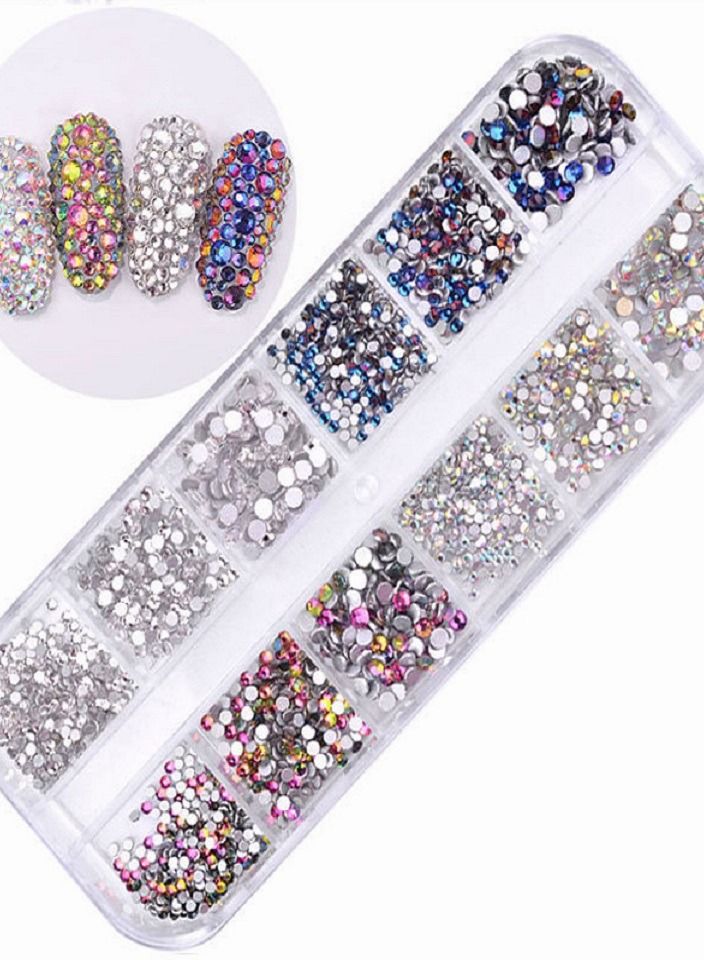 Buna 2080-Piece Spangle Round Rhinestone Nail for Crafts Nail Clothes Shoe Bag DIY Art - Image 4