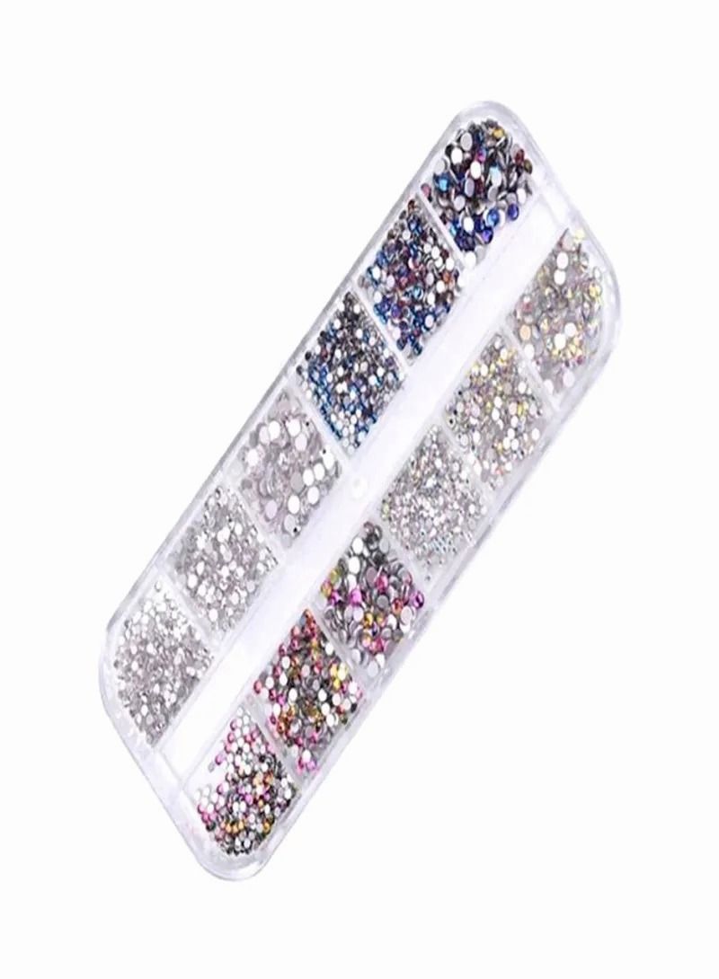 Buna 2080-Piece Spangle Round Rhinestone Nail for Crafts Nail Clothes Shoe Bag DIY Art - Image 1