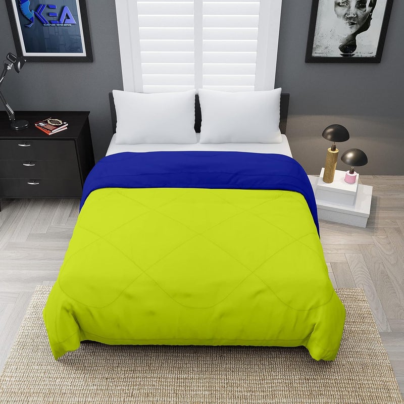 KEA KEA Microfibre Reversible Single Bed ComforterDuvet for All Weather Green Blue 250GSMComforter Single  - Image 3