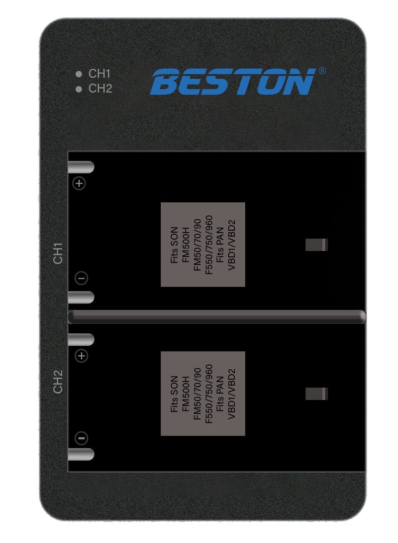 BESTON Beston Charger Double Port for Sony SD004: Dual-port charger for Sony SD004 batteries, enabling simultaneous charging for enhanced productivity. - Image 1