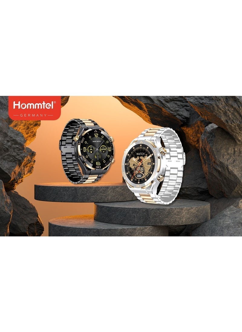 Hommtel 3 Straps AMOLED Smart Watch with 4GB Storage – Sleek Touchscreen Display, Fitness Tracker, Heart Rate Monitor, Waterproof, Customizable Straps, and Long Battery Life – Ideal for Men and Women - Image 3