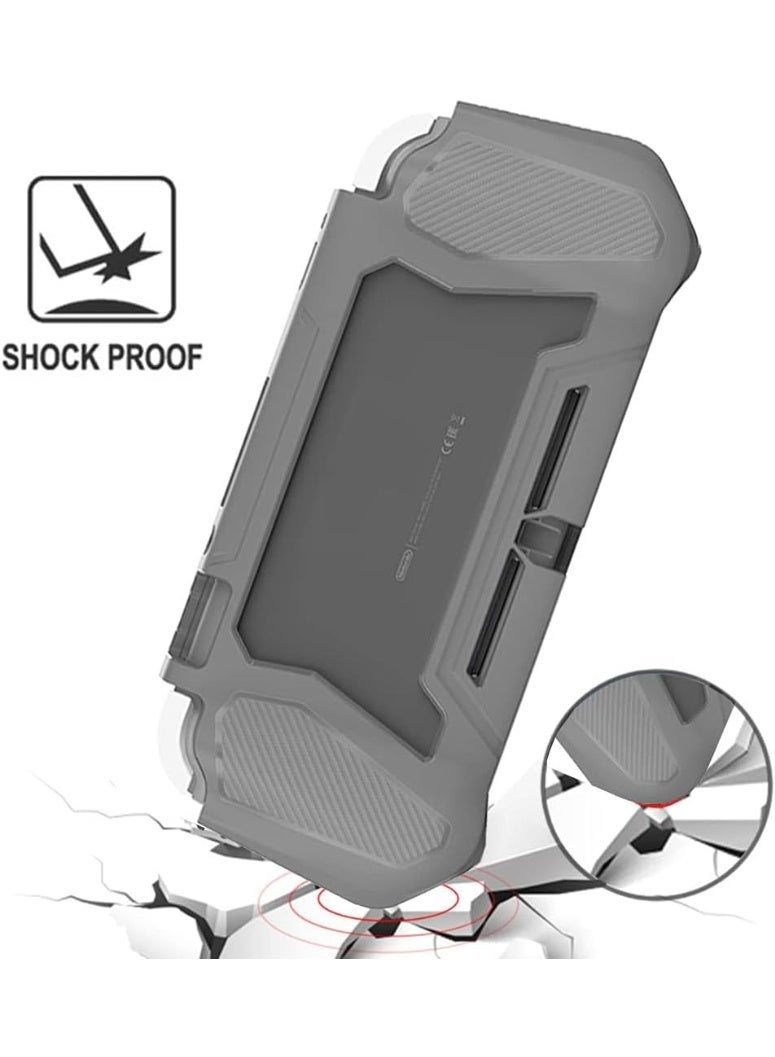 Protective Case Compatible for Nintendo Switch Lite, Switch Lite Case with Detachable Screen Protector Cover & Hand Grip Case, Anti-Scratch, Shock-Absorption, Gray - Image 3
