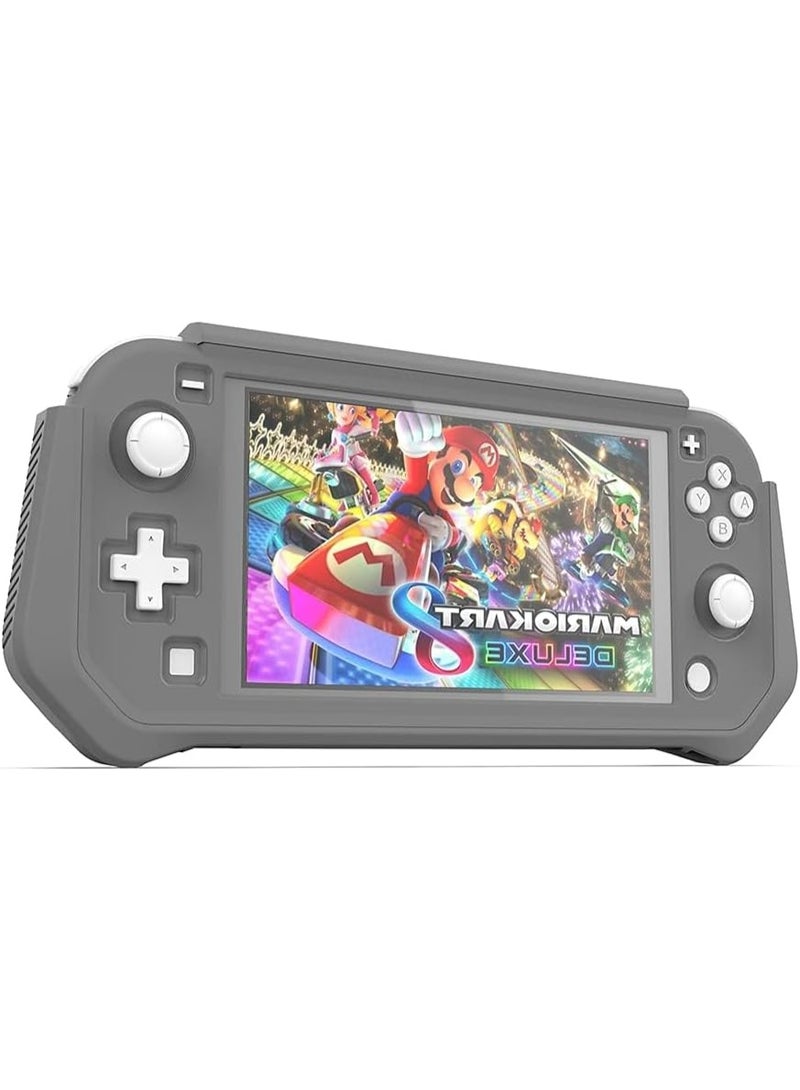 Protective Case Compatible for Nintendo Switch Lite, Switch Lite Case with Detachable Screen Protector Cover & Hand Grip Case, Anti-Scratch, Shock-Absorption, Gray - Image 4