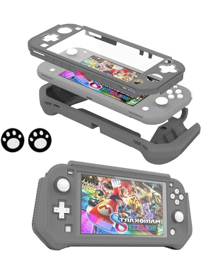 Protective Case Compatible for Nintendo Switch Lite, Switch Lite Case with Detachable Screen Protector Cover & Hand Grip Case, Anti-Scratch, Shock-Absorption, Gray - Image 1