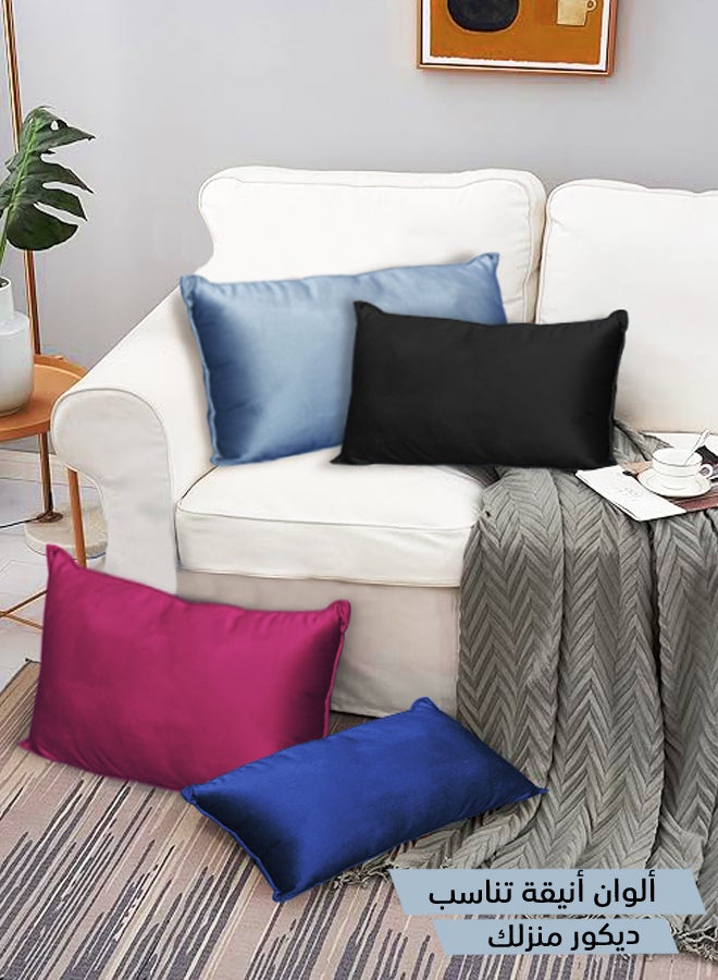 إن - هاوس طقم وسائد ديكور من المخمل بتصميم سادة قطعتين 50x30 سم - Image 5