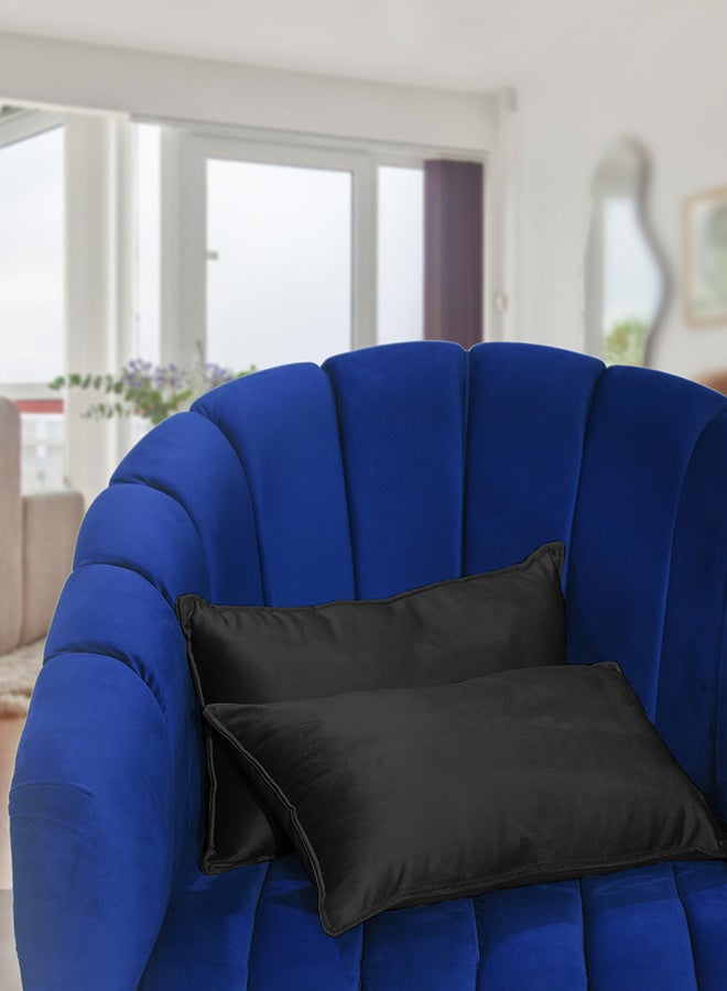 إن - هاوس طقم وسائد ديكور من المخمل بتصميم سادة قطعتين 50x30 سم - Image 3