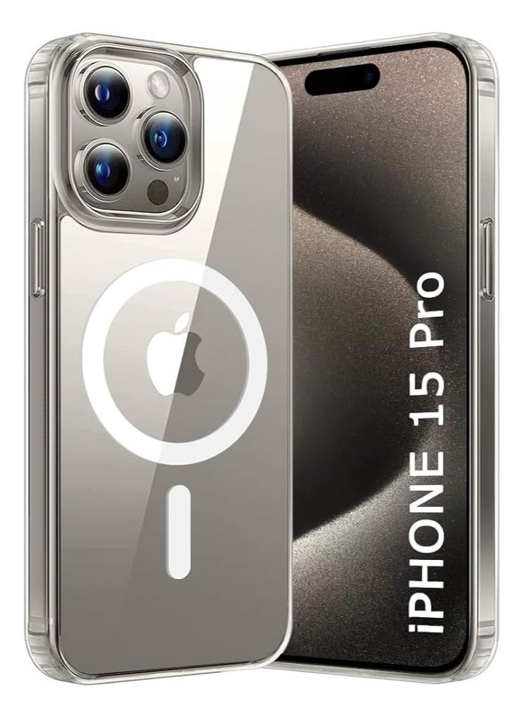Ultra Hybrid Back Case for iPhone 15 Pro Compatible with MagSafe | Shockproof Camera Protection Case for iPhone 15 Pro (Clear), Plastic 