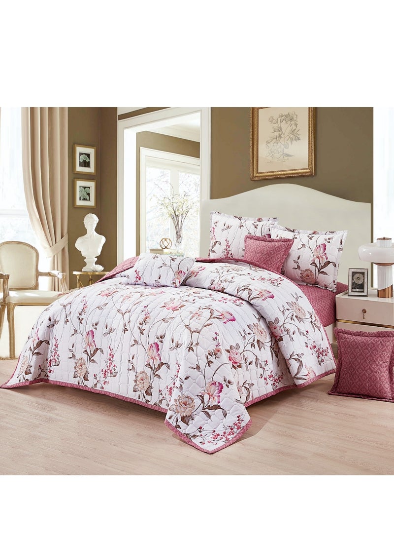 Microfiber Double Bedspread, Fits 200 x 200 cm, 7 Pieces