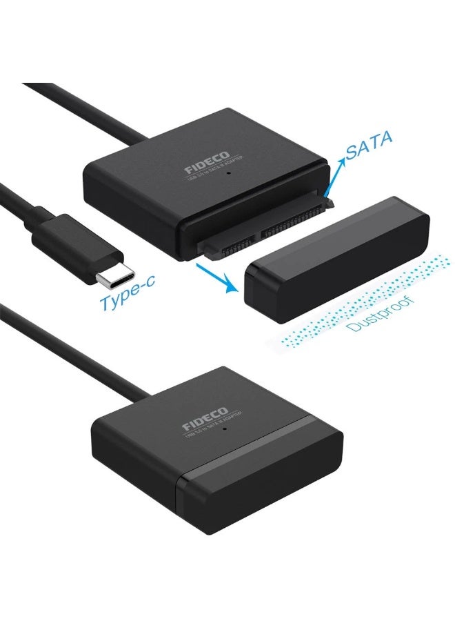 FIDECO USB Type-C to SATA Hard Drive Converter 2535C for 2.5" & 3.5" HDD SSD with Power Adapter, 5Gbps - Image 4