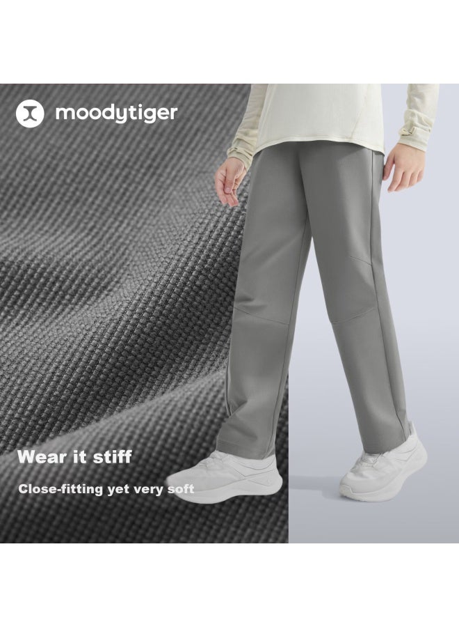 Moodytiger Kids Woven Water-repellent Pants  Spring New Boys' Soft And Crisp Outdoor Trousers Girls' Sports Pants - Image 1
