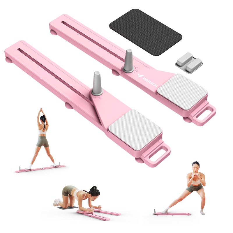 MERACH Pilates Board, Multifunctional Abdominal Plate, Detachable Ab Trainer Machine with Anti-Slip and Quiet Design, Portable Pilates Reformer for Core Workouts, Home Gym Equipment for Women (Pink) - Image 1
