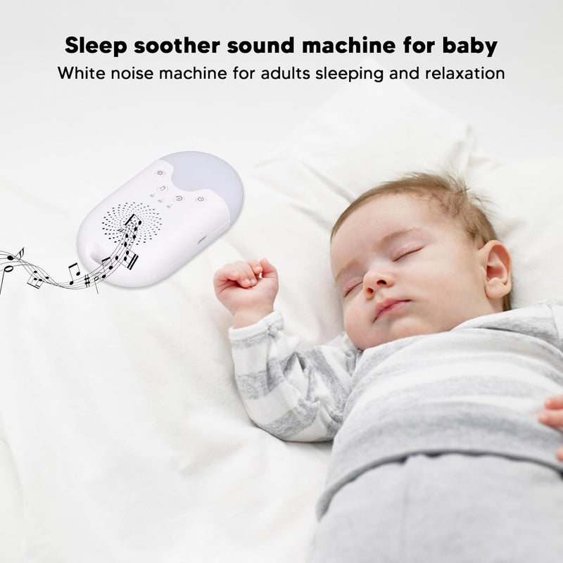 White Noise Machine, Portable Handheld Sound Machine Night Light Sleep Instrument with Various Music Sleep Aid Device Support for Home Travel Night Use - Image 3