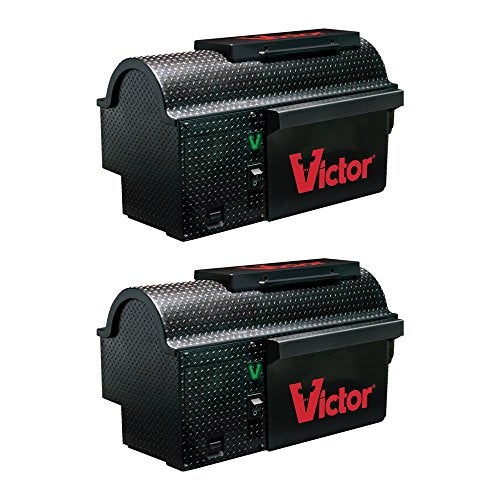 Victor M260 Indoor MultiKill Humane Electronic Mouse Trap No Touch No See Electronic Intant Kill Mouse Trap 2 Traps Black - Image 1