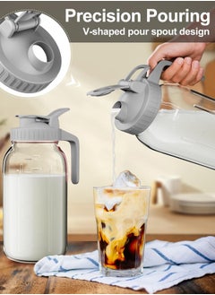 LENND Breast Milk Pitcher, Mason Jar 940ml, Heavy Duty Wide Mouth Jar with Flip Cap Lid and Pour Spout - Airtight Seal for Freshness and Convenience - Great for Cold Beverages, and Home Entertaining  - Image 4