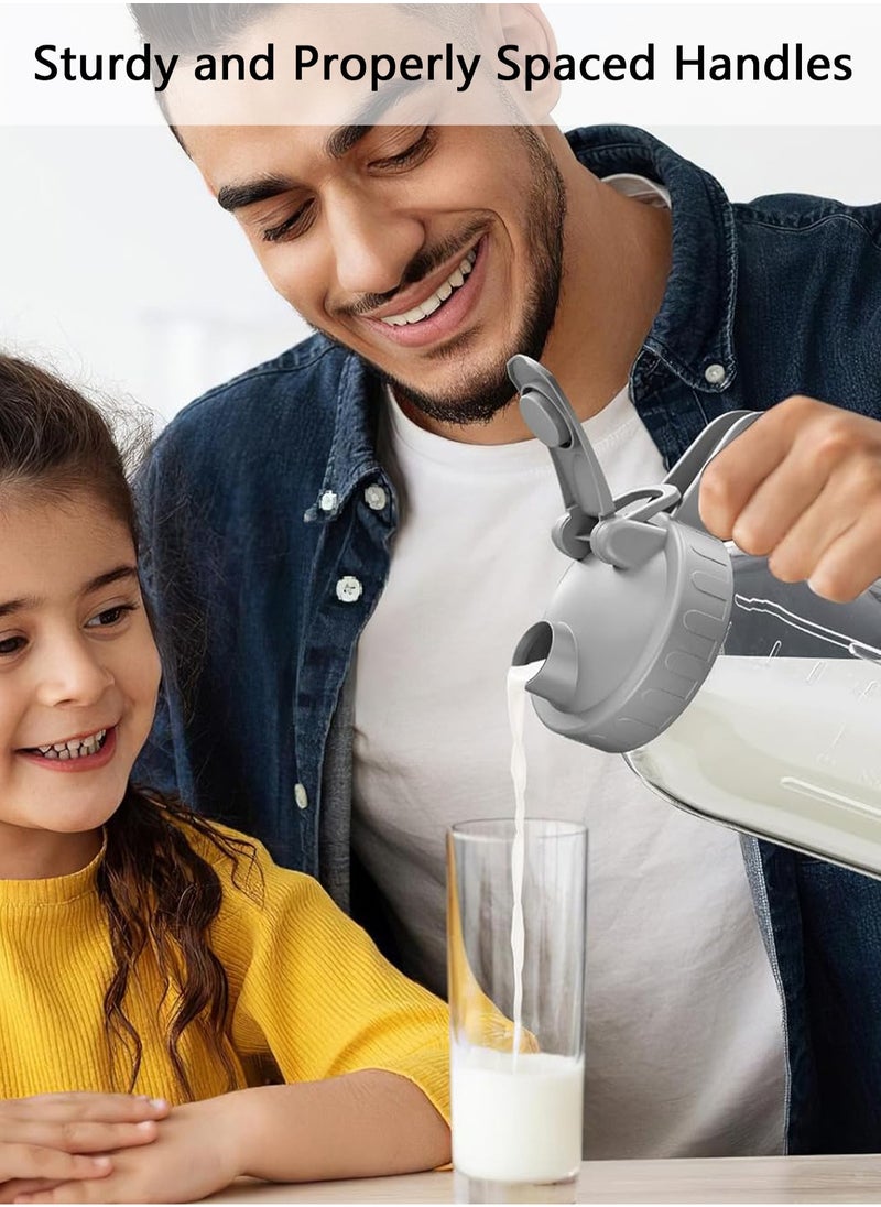 LENND - Breast Milk Pitcher, Mason Jar 940ml, Heavy Duty Wide Mouth Jar with Flip Cap Lid and Pour Spout - Airtight Seal for Freshness and Convenience - Great for Cold Beverages, and Home Entertaining - Image 1