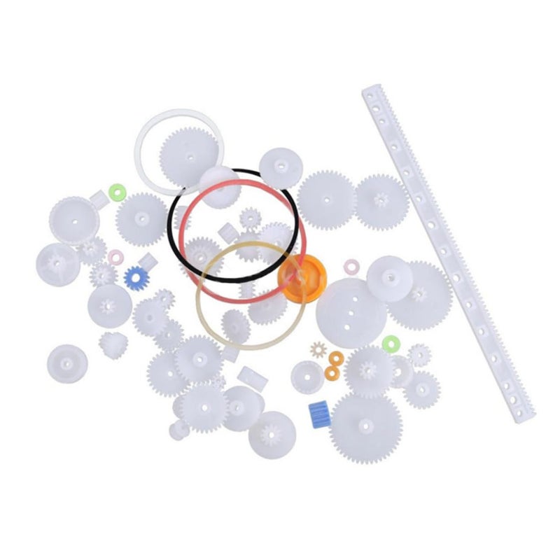 60 Pcs Plastic Gear Assortment Kit For Mechanical Models Robot And Toy Car Projects - Image 2