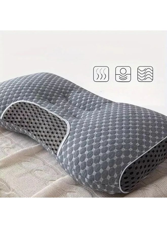Reversible Cervical Pillow Medium Firm All Season Neck Support for Back Stomach Sleepers Grey - Image 4
