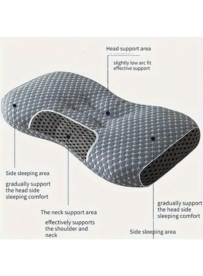 Reversible Cervical Pillow Medium Firm All Season Neck Support for Back Stomach Sleepers Grey - Image 5