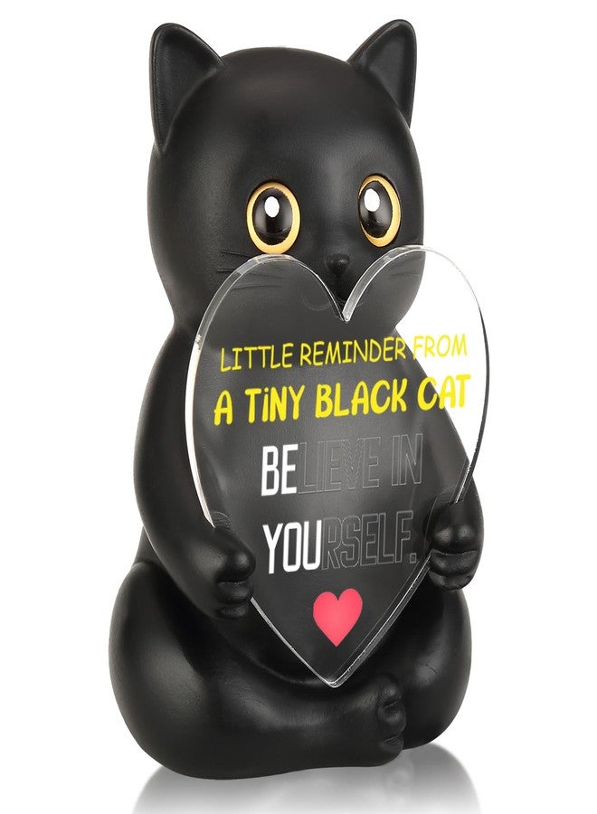 FTONENI Black Cat Desk Figurine Encouragement Gift for Coworker Teacher Nurse, Believe in Yourself Desk Decor, Appreciation Thank You Gift for Women Office Team - FDD625 - Image 1