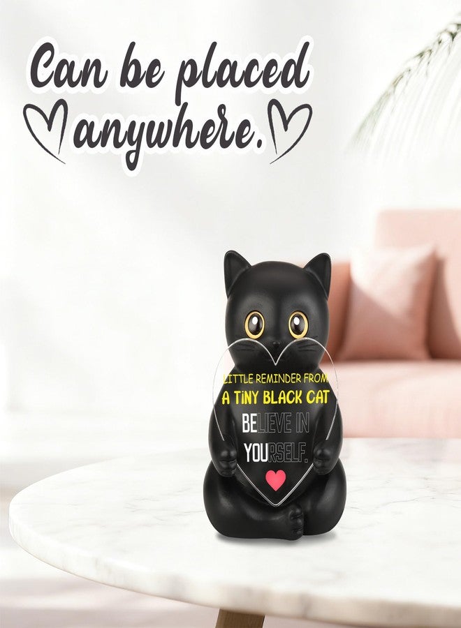 FTONENI Black Cat Desk Figurine Encouragement Gift for Coworker Teacher Nurse, Believe in Yourself Desk Decor, Appreciation Thank You Gift for Women Office Team - FDD625 - Image 3