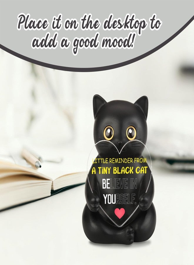 FTONENI Black Cat Desk Figurine Encouragement Gift for Coworker Teacher Nurse, Believe in Yourself Desk Decor, Appreciation Thank You Gift for Women Office Team - FDD625 - Image 5
