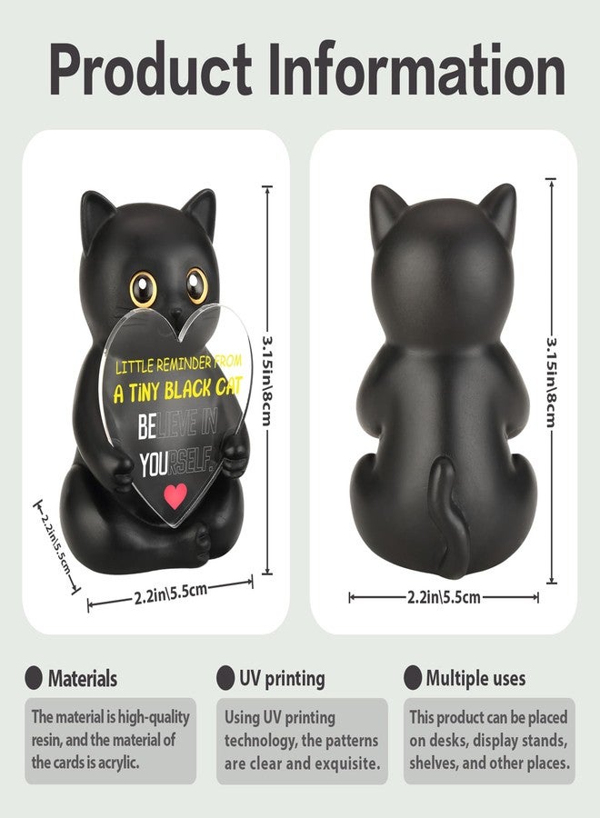 FTONENI Black Cat Desk Figurine Encouragement Gift for Coworker Teacher Nurse, Believe in Yourself Desk Decor, Appreciation Thank You Gift for Women Office Team - FDD625 - Image 2