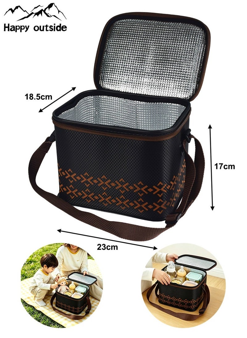happy outside Portable Baby Lunch Box, Car Fridge & Picnic Cooler Bag - Heavy-Duty Insulated Thermal Tote for Road Trips, Desert Camping, Family Outings | Durable, Wipe-Clean EVA | Keeps Ice Longer, Perfect for Drinks, Snacks, Meals (Black) - Image 1