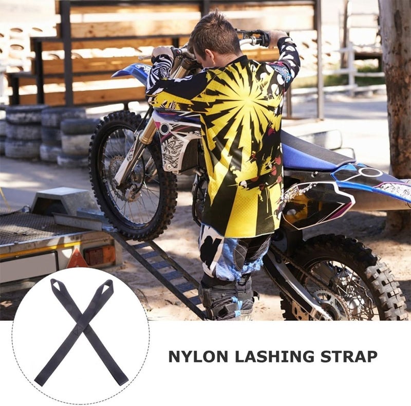 LIFKOME 4Pcs 32Cm Black Nylon Motorcycle Binding Straps Tie Down Straps for Bikes with Hooks Heavy-Duty Securing for Motorcycles Scooters and ATV Cargo Transport - Image 3